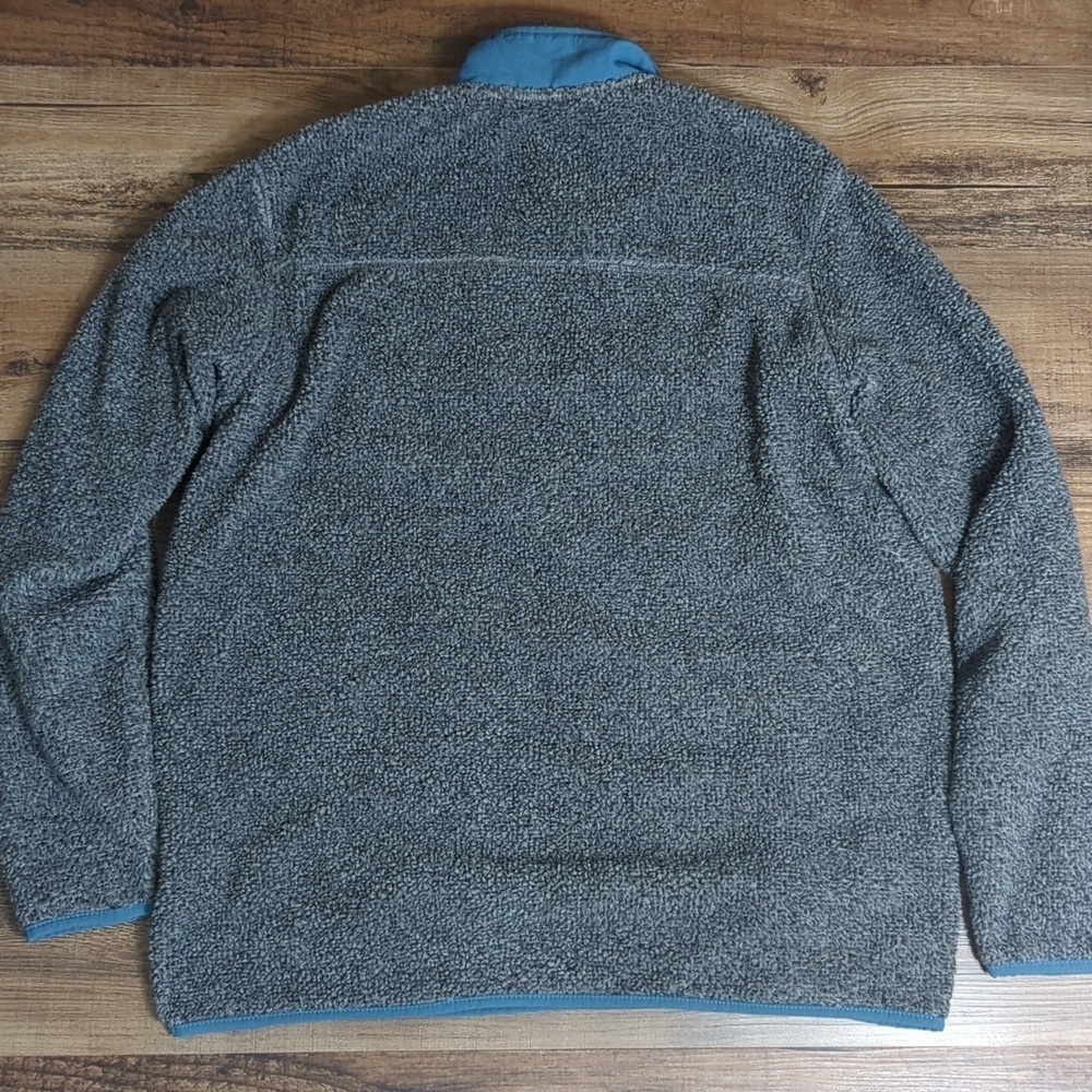Eddie Bauer Deep Pile 1/2 zip pullover shag fleece/sherpa Size Large in Gray - Picture 8 of 8